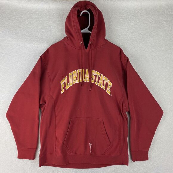 Y2K Sweatshirt Mens L Red Florida State Seminoles FSU Hoodie Heavy Steve & Barry - Picture 1 of 16